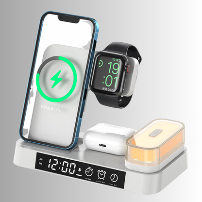 3-in-1 Wecker, Ladestation & Nachtlicht