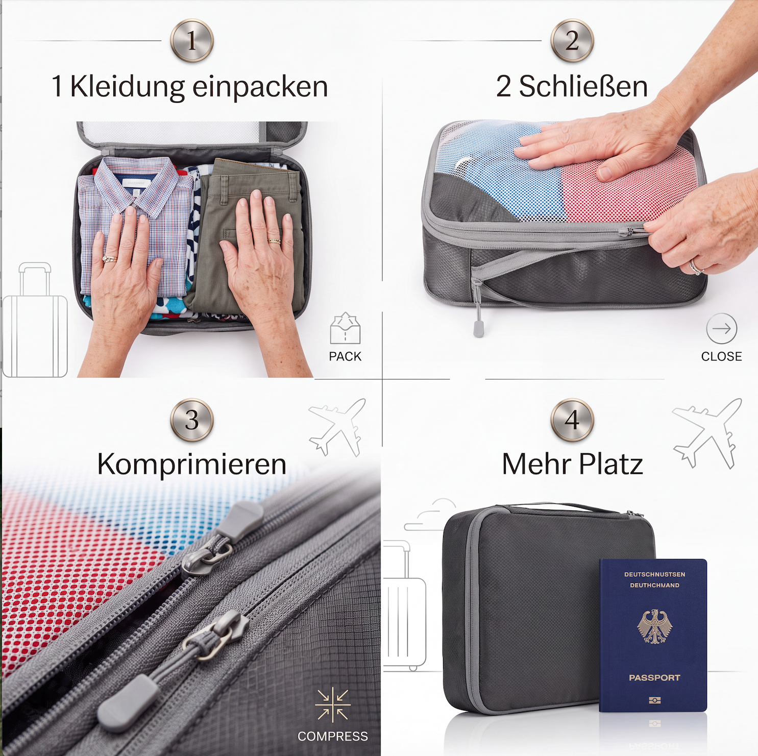 ECHOORIA PackPro | Koffer-Organizer mit Kompression