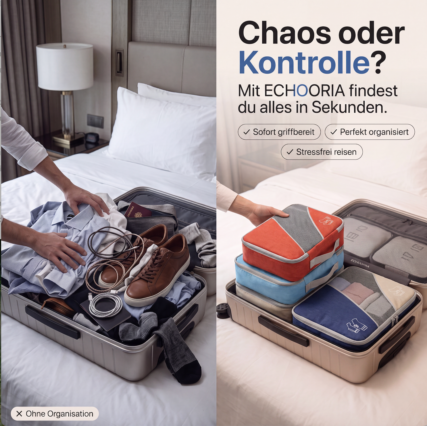 ECHOORIA PackPro | Koffer-Organizer mit Kompression