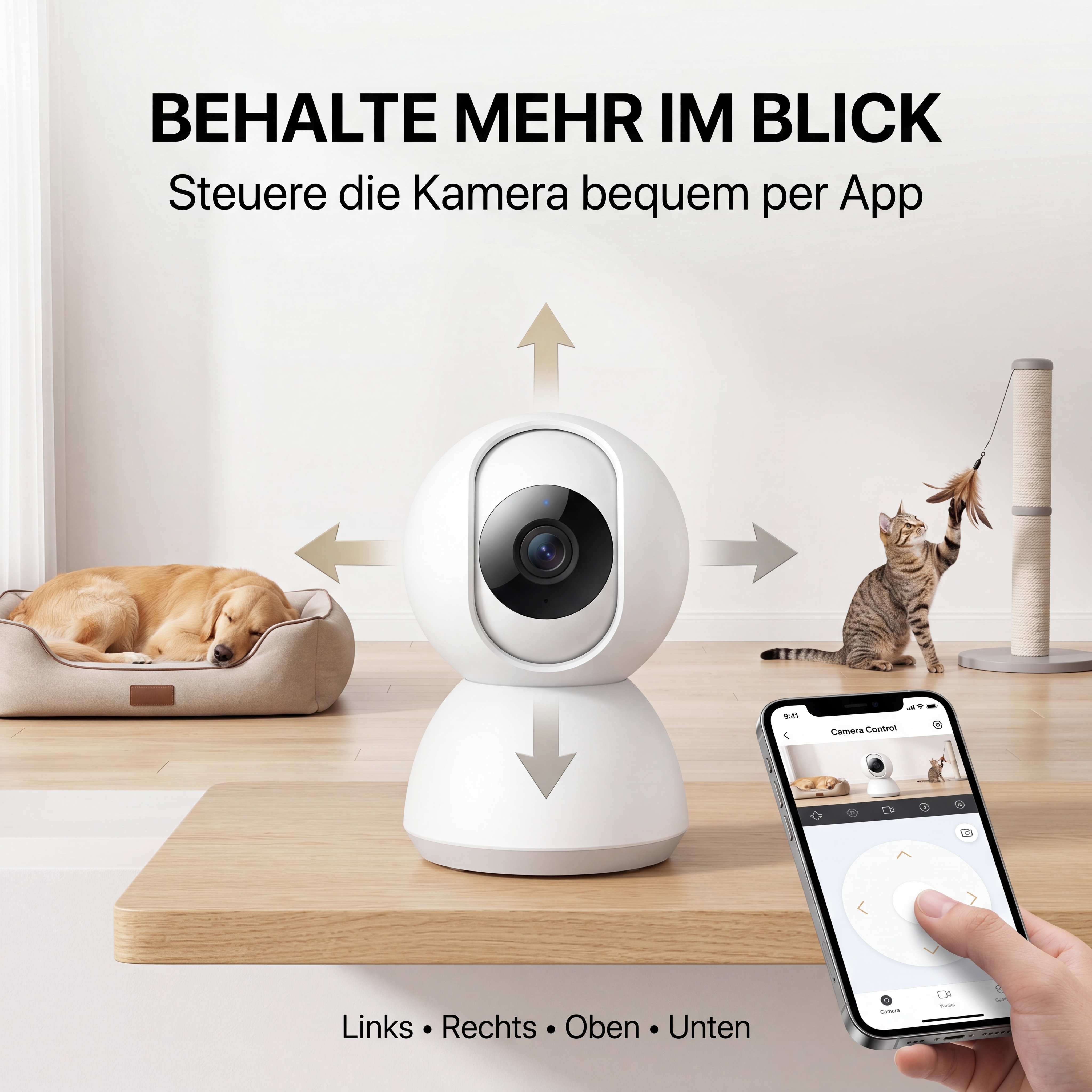 Echooria™ PetWatch Pro - Smarte WLAN-Hundekamera mit Nachtsicht & App-Steuerung