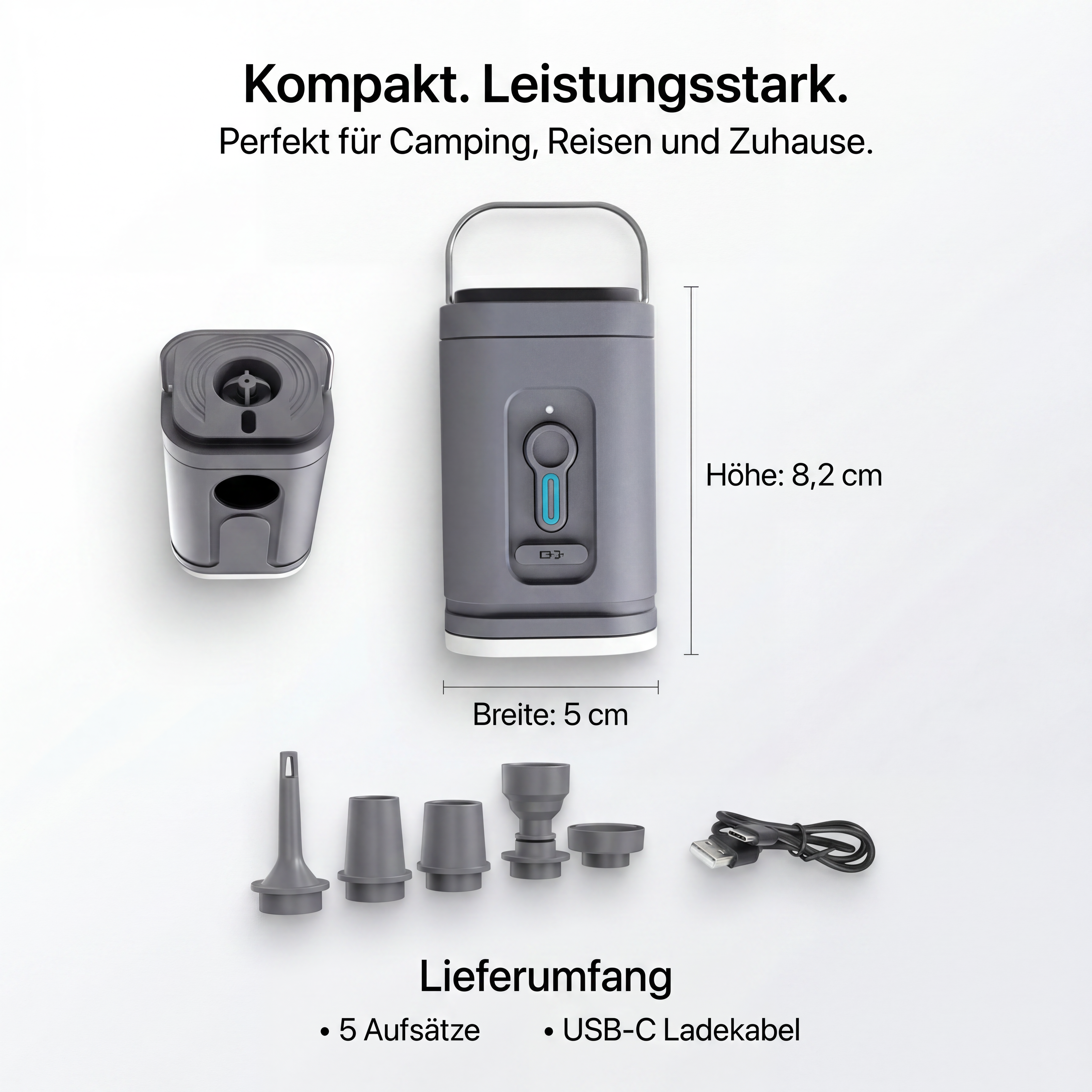 ECHOORIA AirPump Pro™ – Kabellose 4-in-1 Mini-Luftpumpe