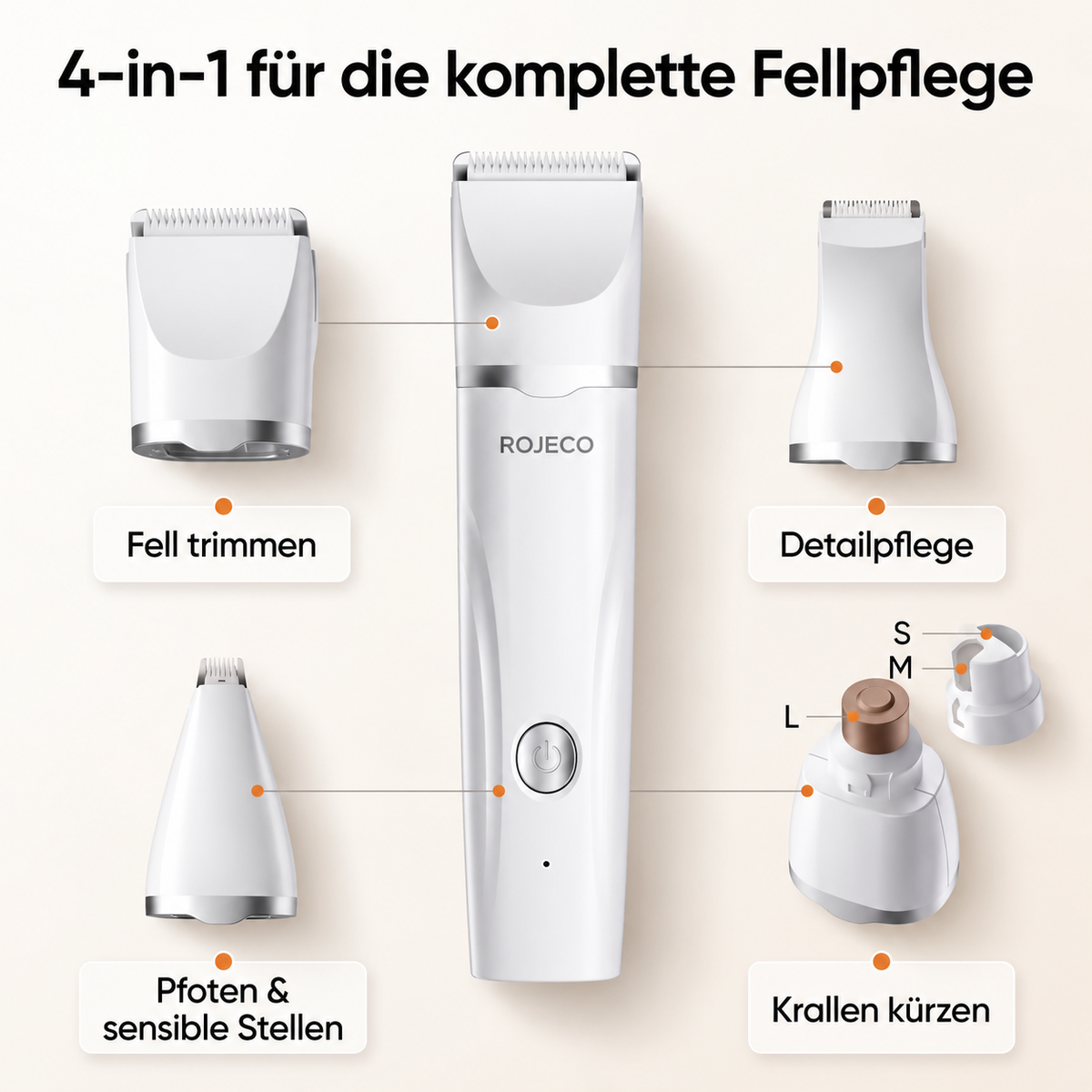 4-in-1 Haustiertrimmer für Hunde & Katzen
