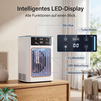 ECHOORIA CoolMist Pro™ – Kühlender Luftbefeuchter & Tischventilator