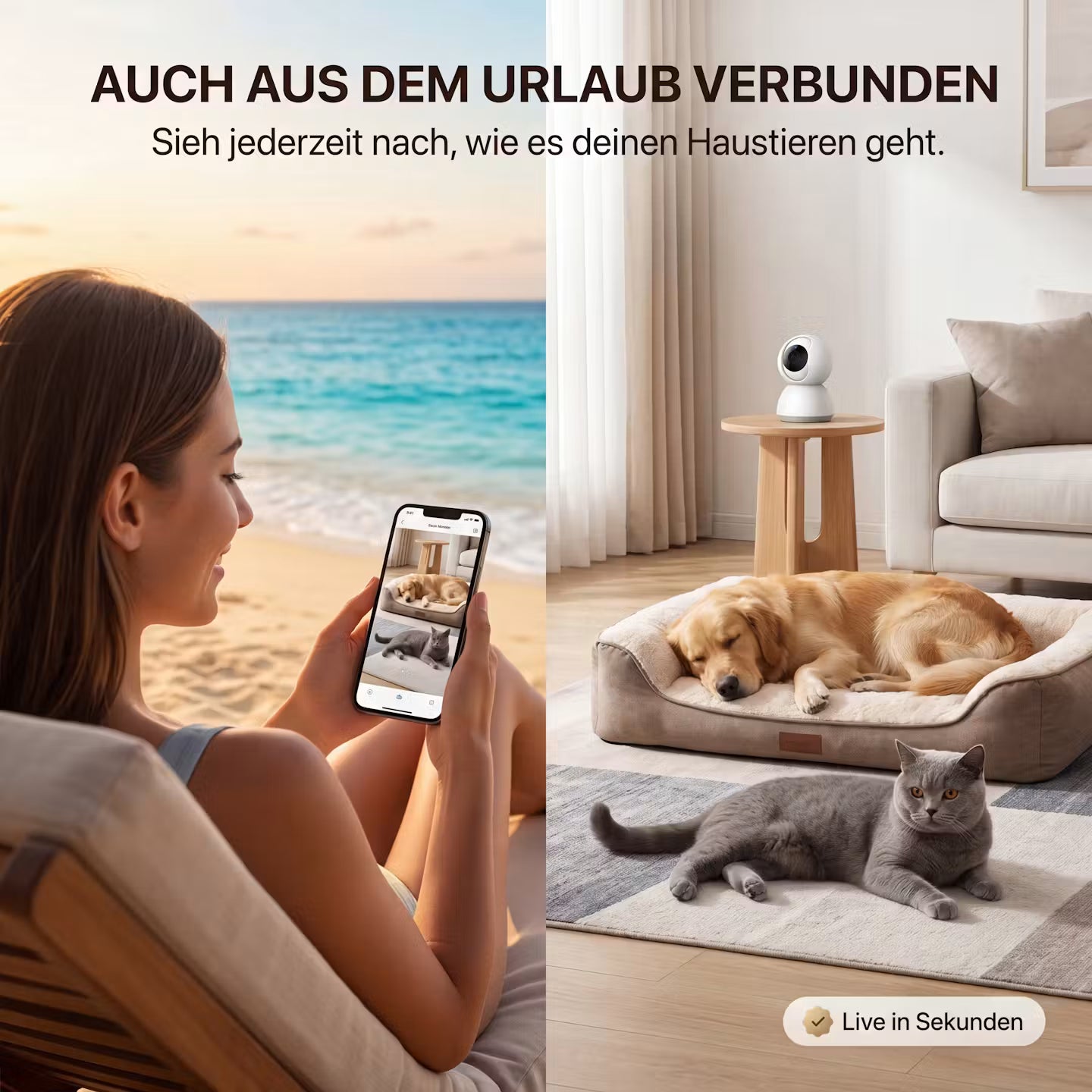 Echooria™ PetWatch Pro - Smarte WLAN-Hundekamera mit Nachtsicht & App-Steuerung