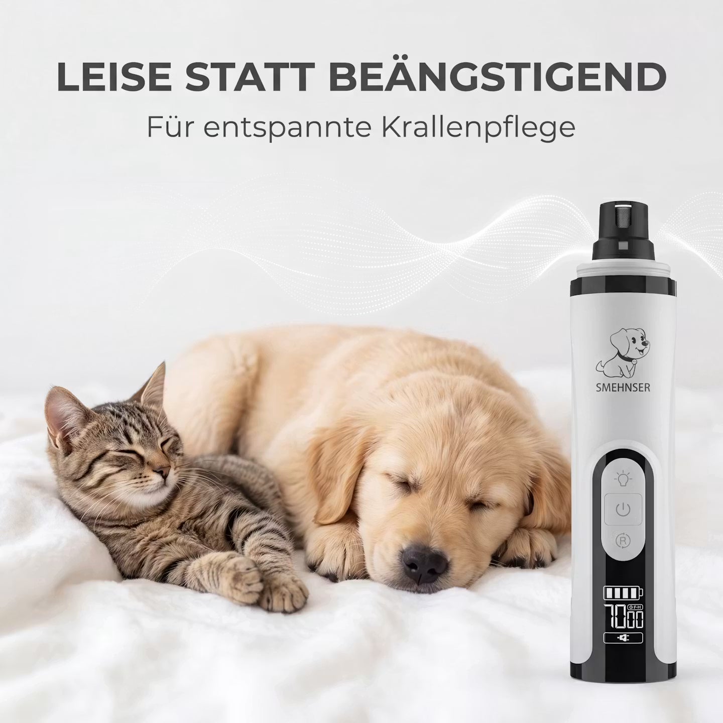 Elektrischer Krallenschleifer mit LED-Licht für Hunde & Katzen