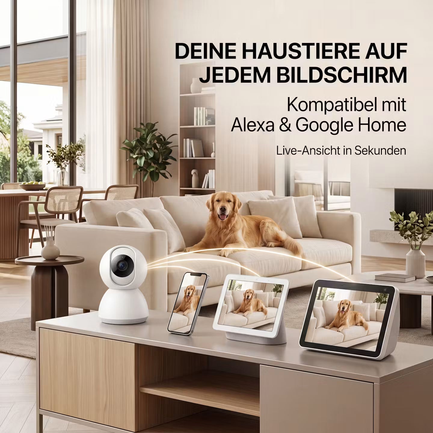 Echooria™ PetWatch Pro - Smarte WLAN-Hundekamera mit Nachtsicht & App-Steuerung