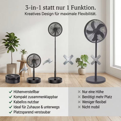 ECHOORIA FlexBreeze™ – Kabelloser 4-in-1 Standventilator