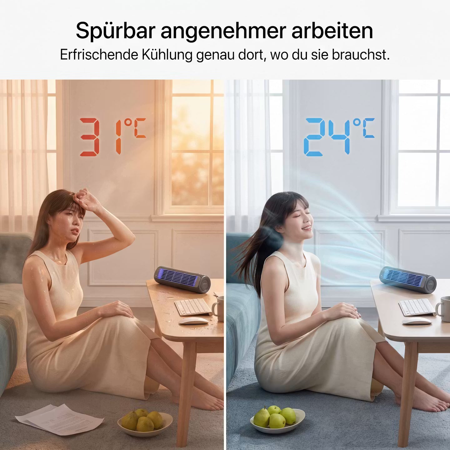 ECHOORIA AirFlow Pro™ – Kabelloser Wandventilator