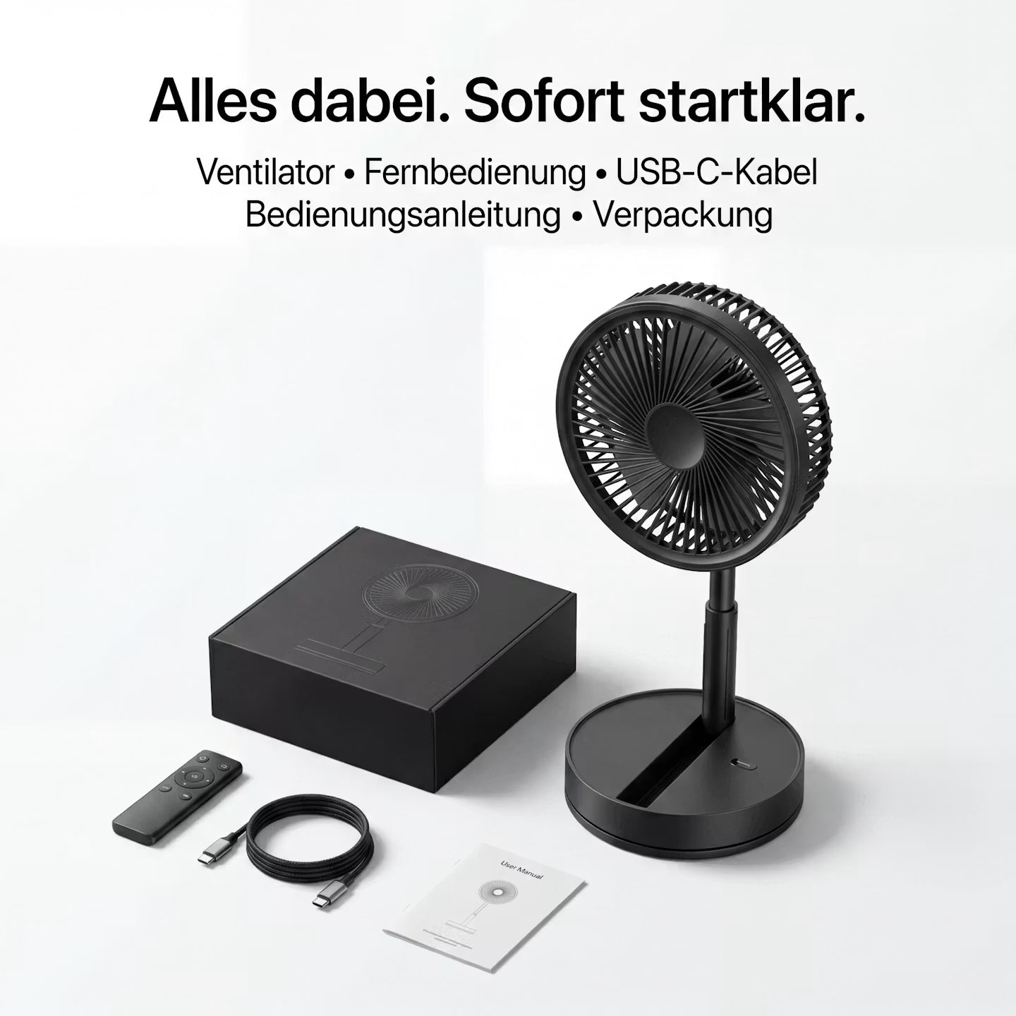 ECHOORIA FlexBreeze™ – Kabelloser 4-in-1 Standventilator