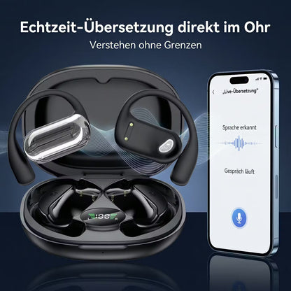 Echtzeit-Übersetzer-Kopfhörer mit KI-Sprachassistenz