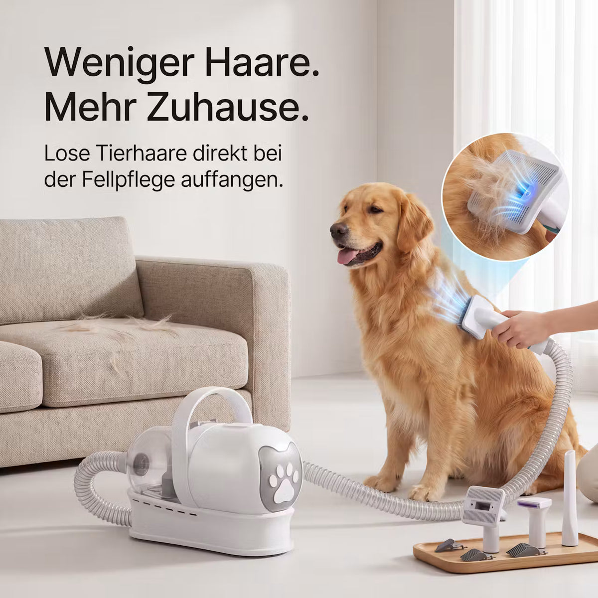 7-in-1 – Tierhaar-Pflegeset mit Sauger
