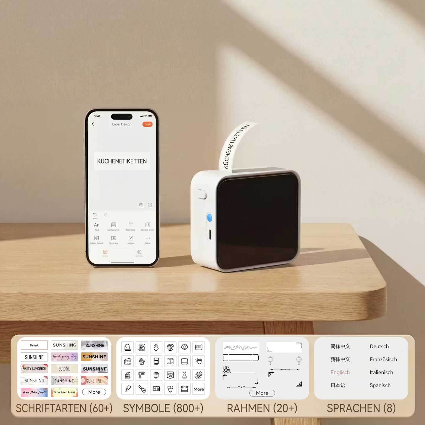 Tragbarer Bluetooth Etikettendrucker