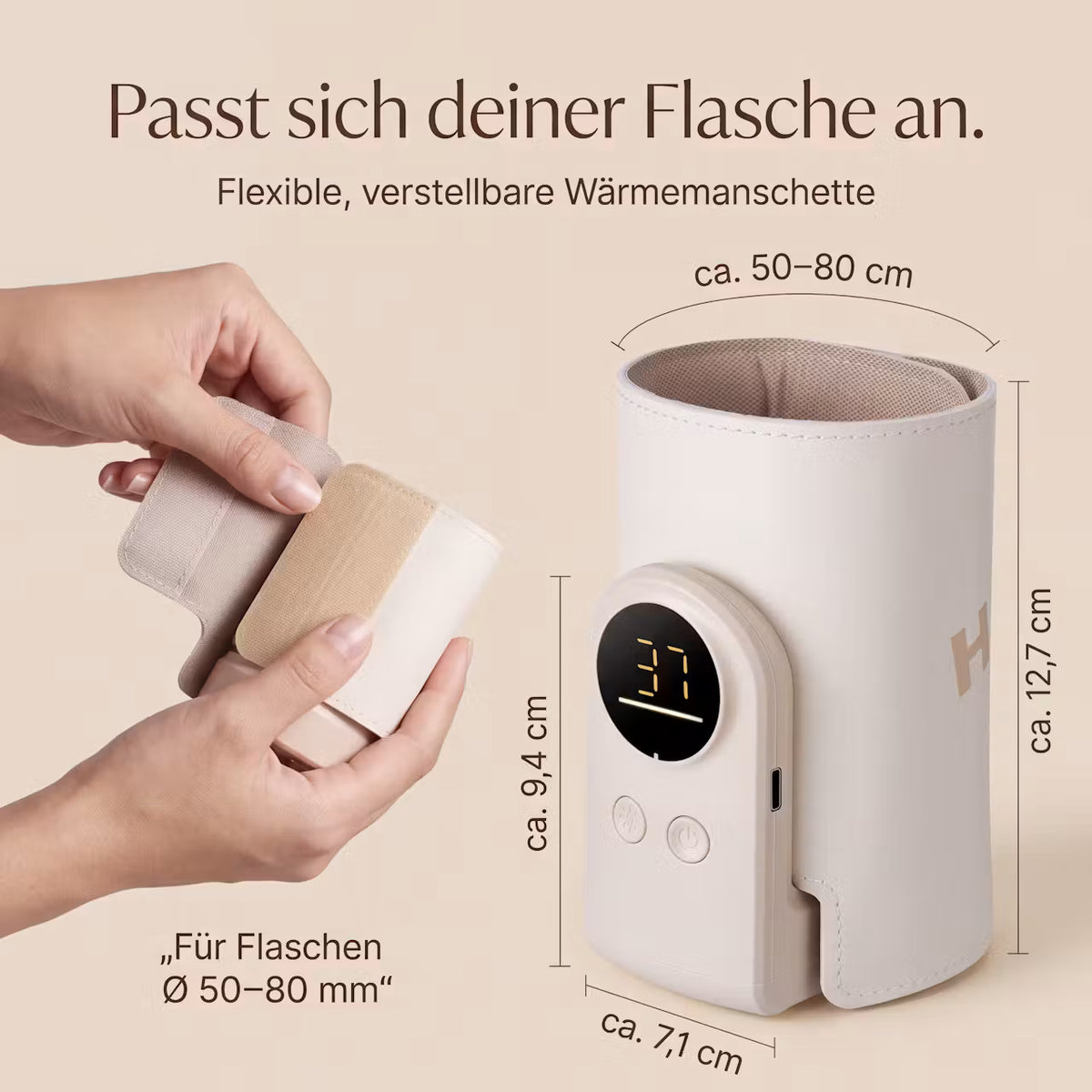 Kabelloser Babyflaschenwärmer mit 6 Temperaturstufen