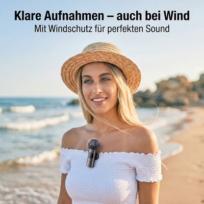 Kabelloses mini Ansteckmikro für IOS & Android