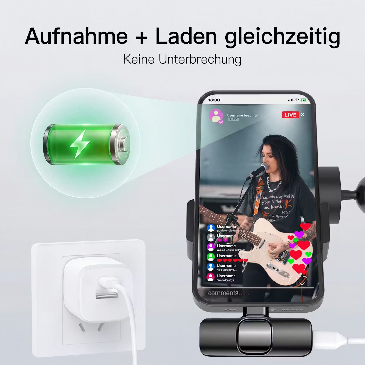 Kabelloses mini Ansteckmikro für IOS & Android