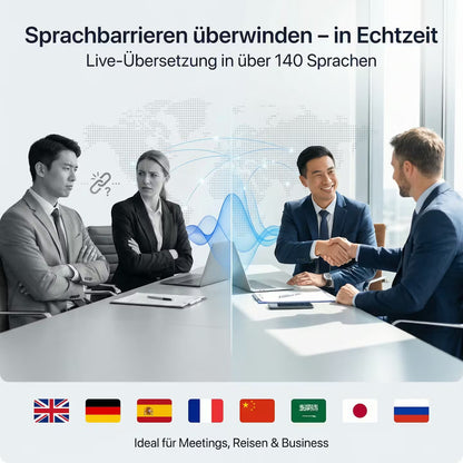 Echtzeit-Übersetzer-Kopfhörer mit KI-Sprachassistenz