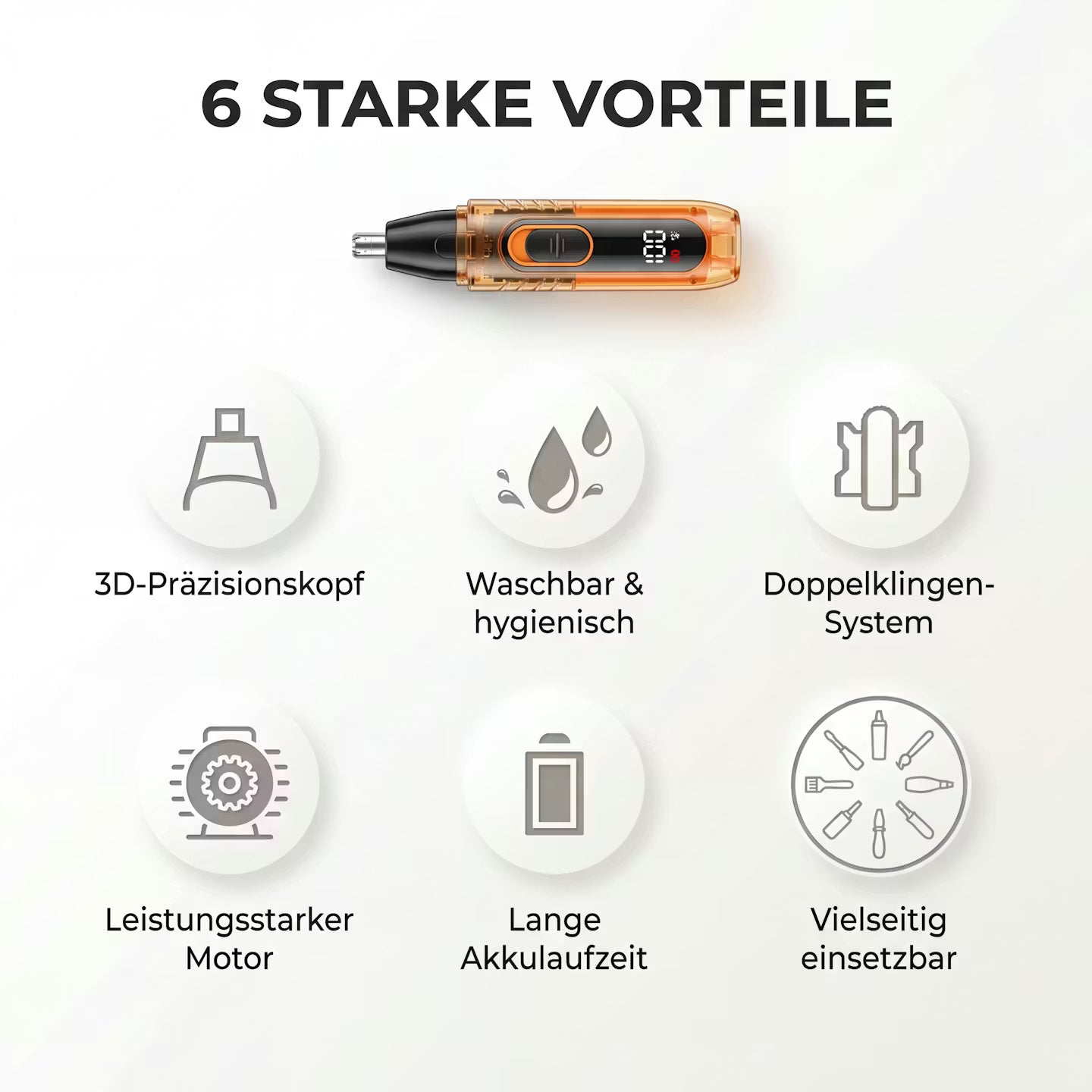 Nasenhaartrimmer mit Digitalanzeige