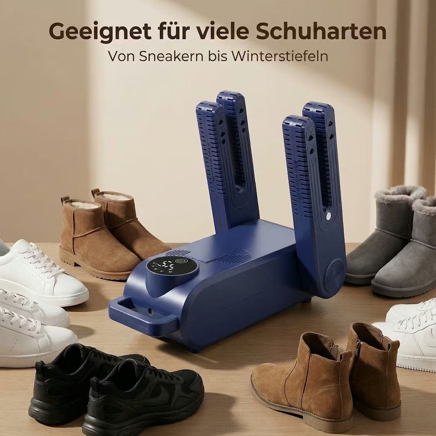 Faltbarer Schuh- & Stiefeltrockner mit UV-Sterilisation & Timer
