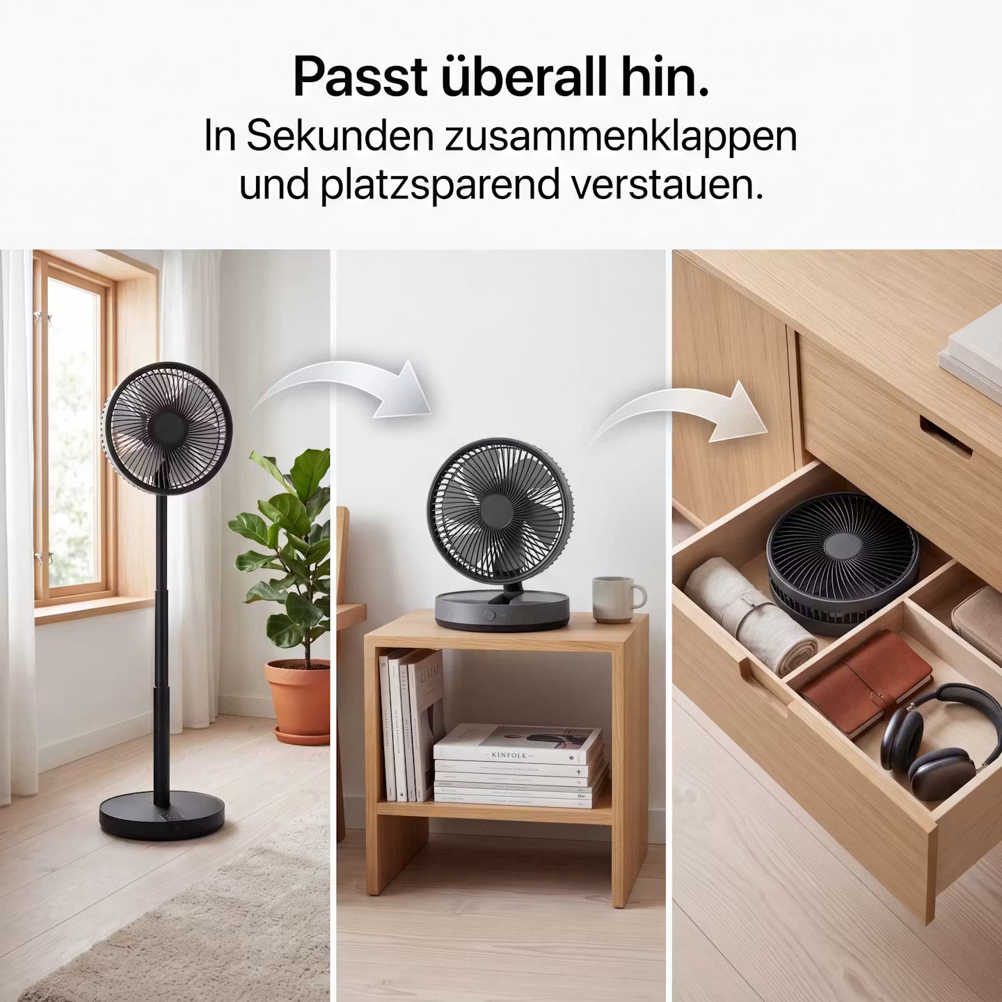 ECHOORIA FlexBreeze™ – Kabelloser 4-in-1 Standventilator