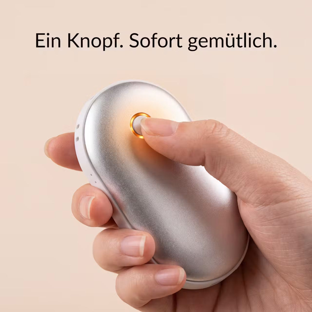 Doppelseitiger Handwärmer mit 3 Temperaturstufen