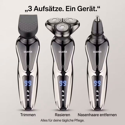 Elektrorasierer mit rotierendem 3-Klingen-Kopf