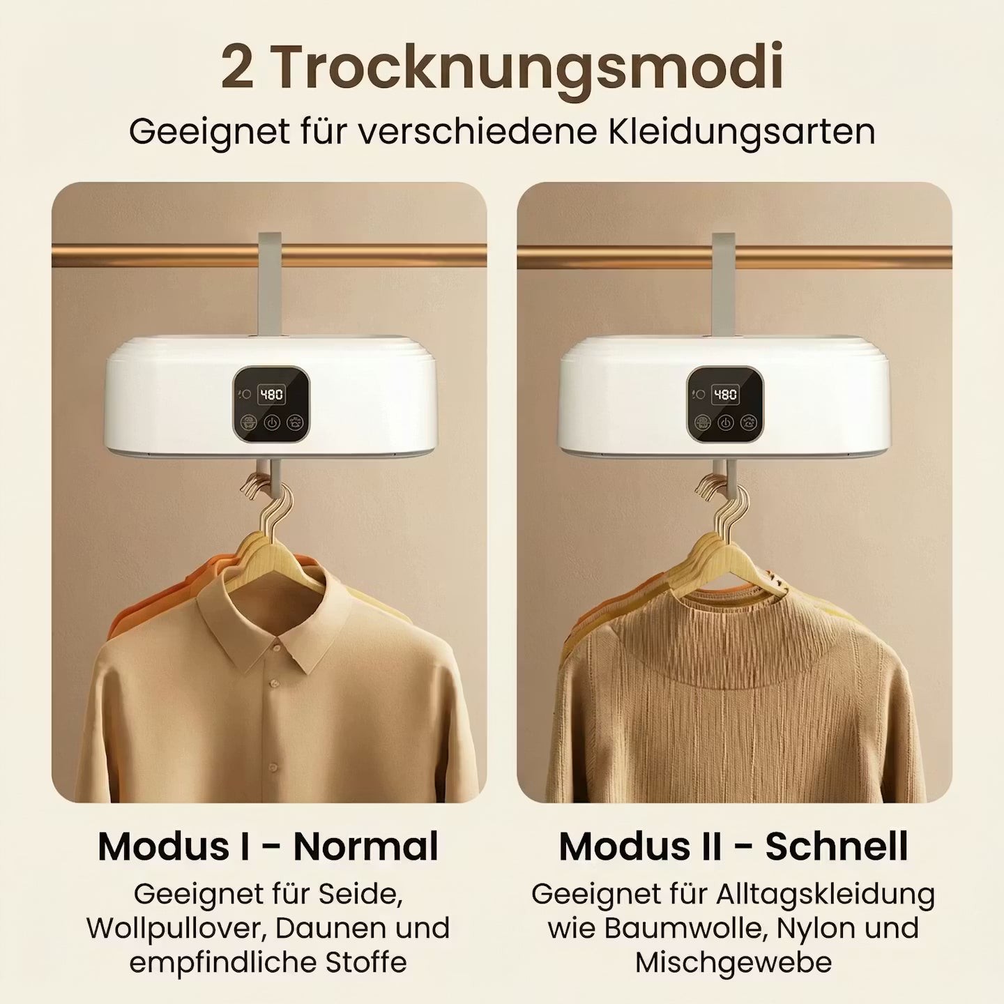 Tragbarer Wäschetrockner mit UV-Sterilisation